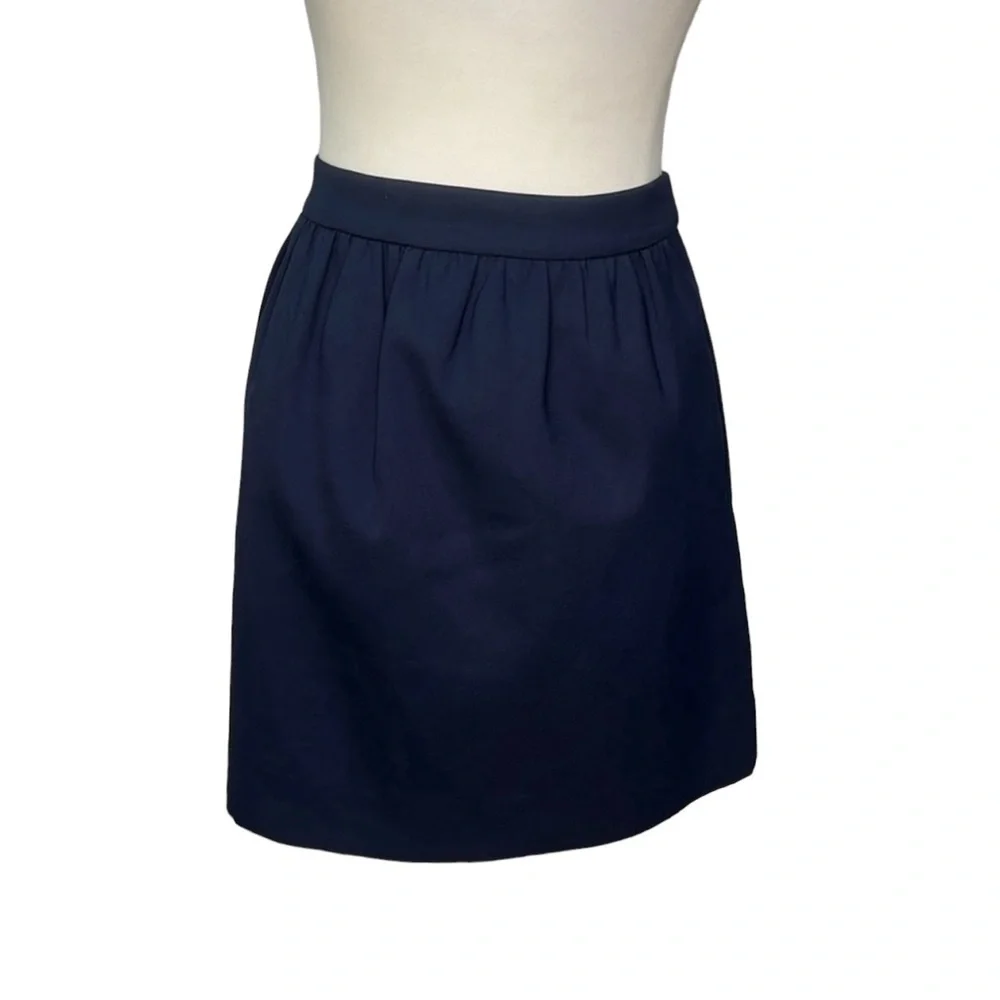J. Crew Textured Classic Skirt Navy